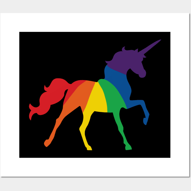 Rainbow Unicorn Wall Art by Slightly Unhinged